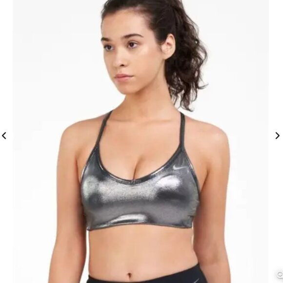 Nike Swoosh Metallic Indy Dri-FIT Sports Bra Size Medium - Picture 2 of 9